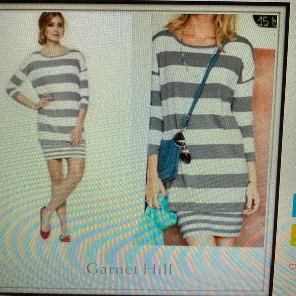 Garnet hill striped knit dress - Picture 1 of 4